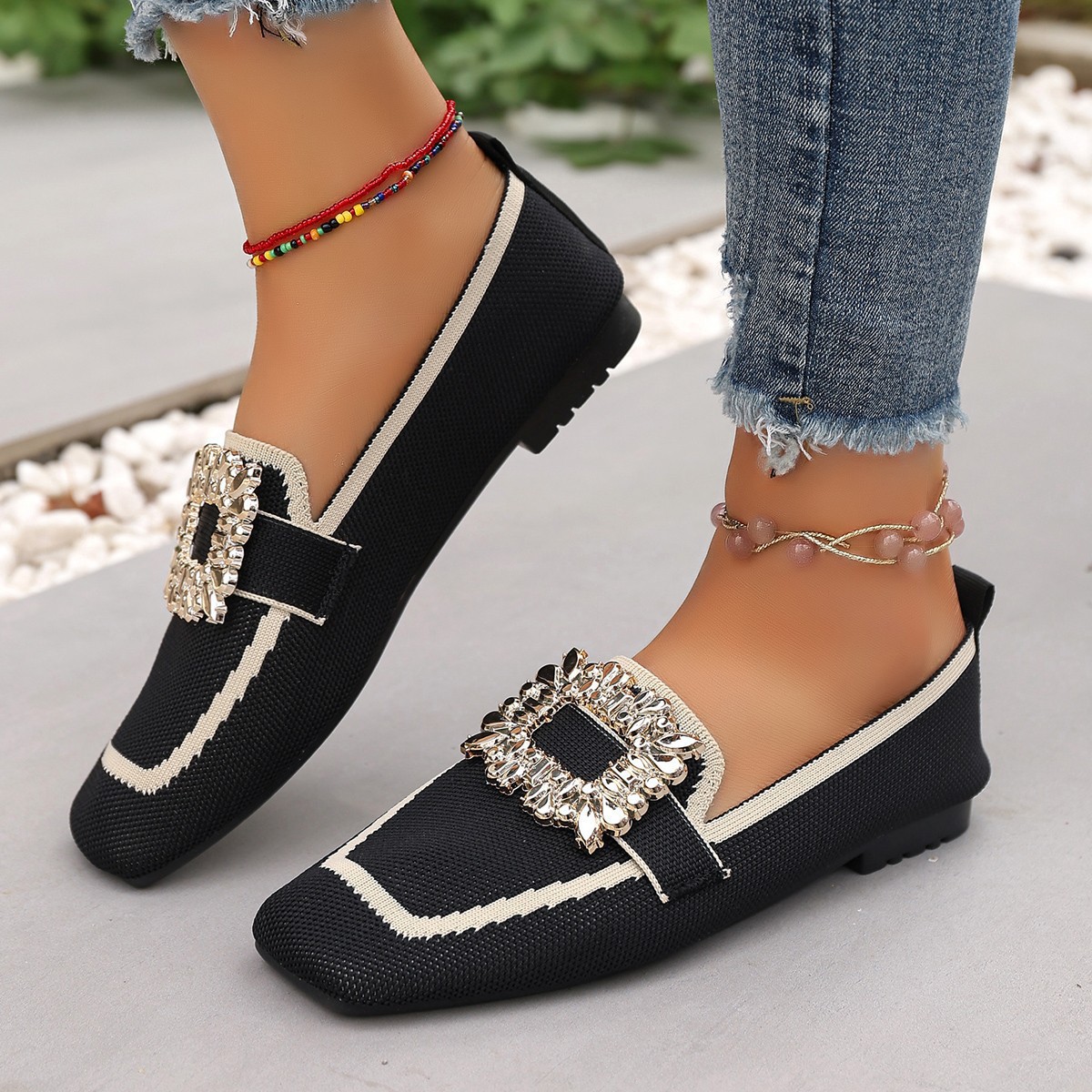 Spring Women's Flat Shoes New  - Crystal Mesh Fabric ulasan dan harga