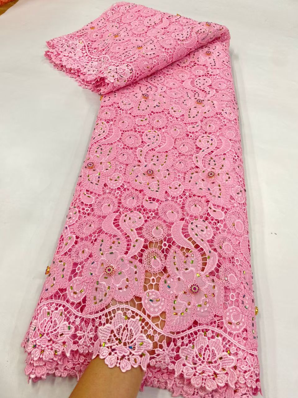 Latest Cord Guipure Lace Fabri - Crystal Mesh Fabric ulasan dan harga