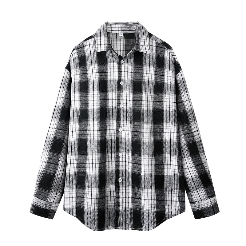 Unisex Plaid Button Down Shirt - Embellish Knit ulasan dan harga
